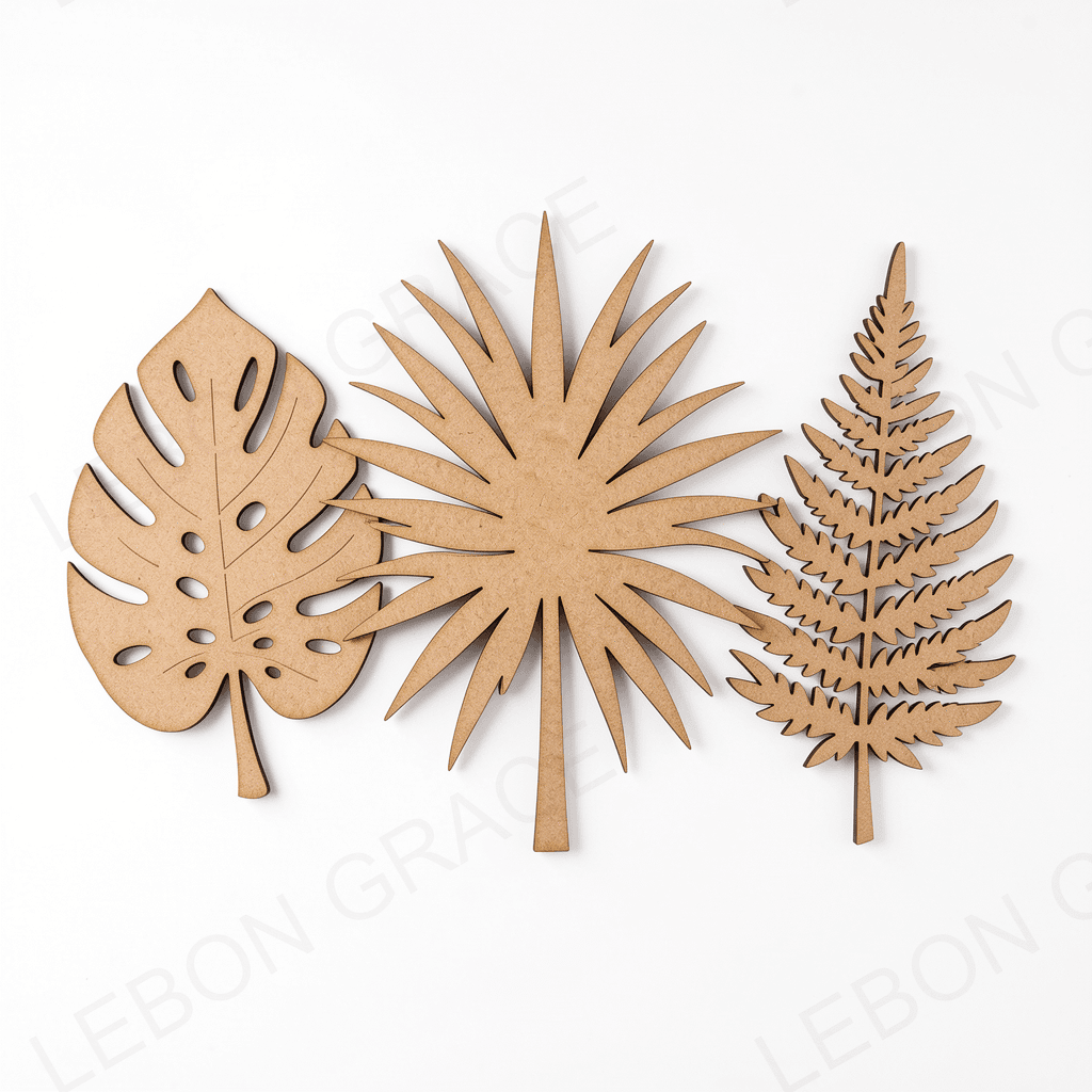 MDF Botanical Wall Art – 3 Piece Leaf Set