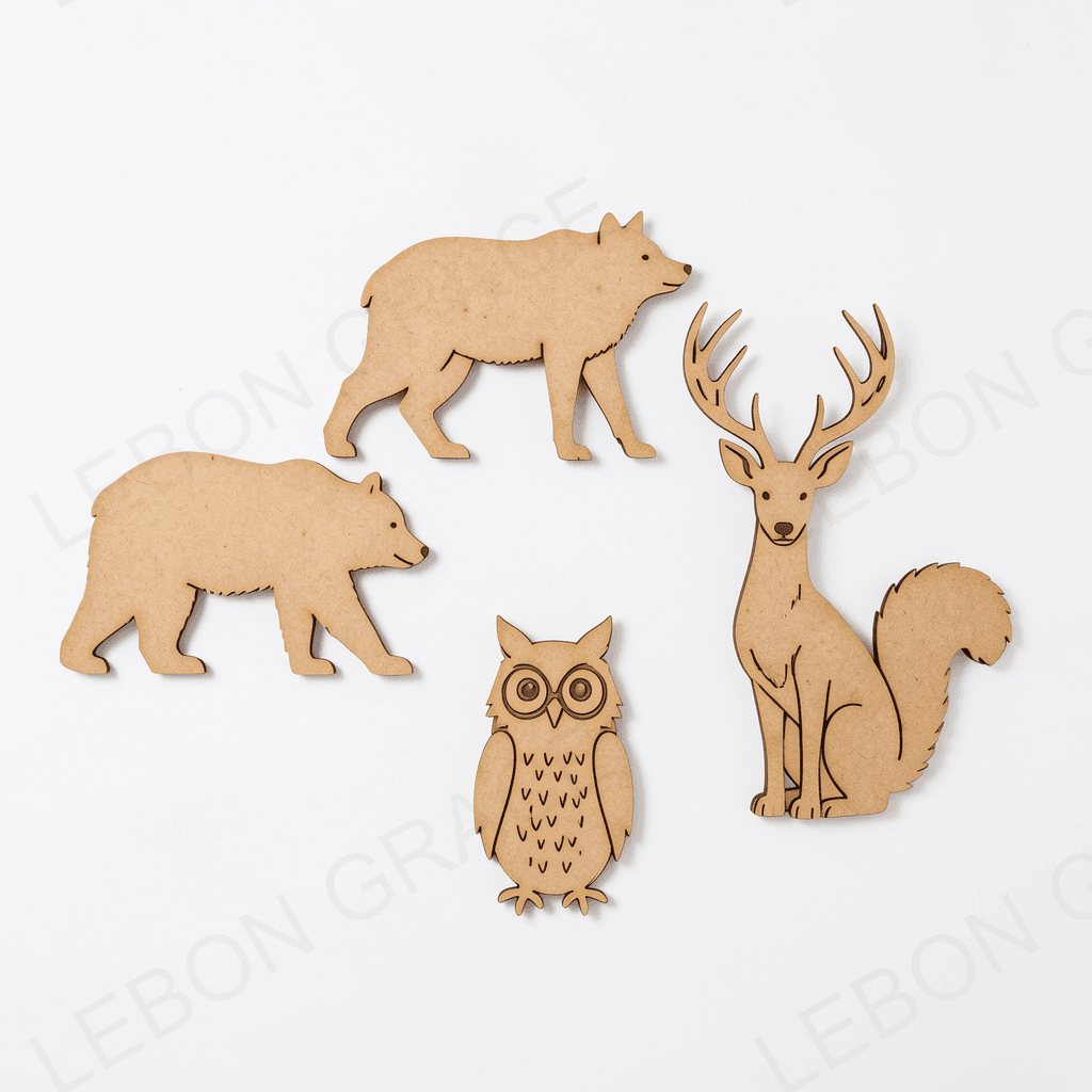 MDF Forest Animal Wall Art – 5 Piece Set