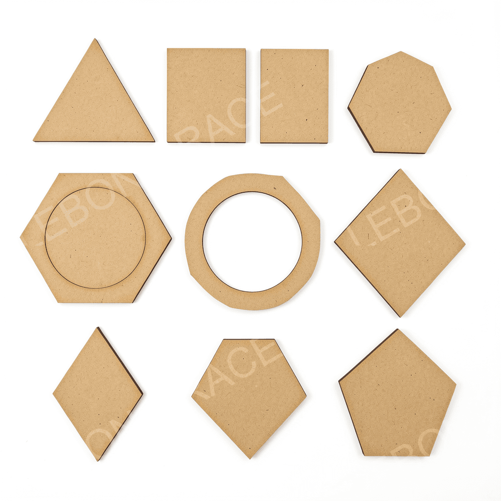 MDF Geometric Pattern Puzzle – 12 Piece Set