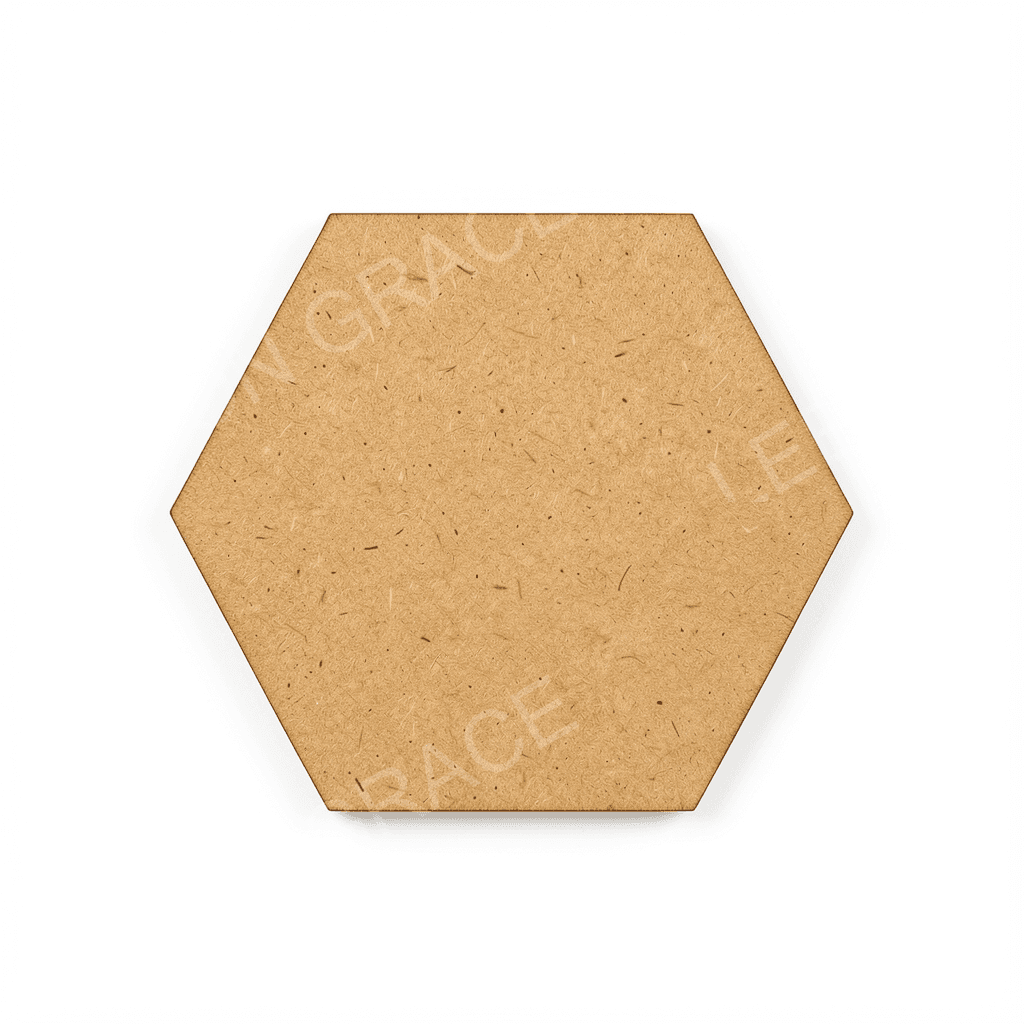 MDF Hexagon Cutout – 3mm Laser Cut