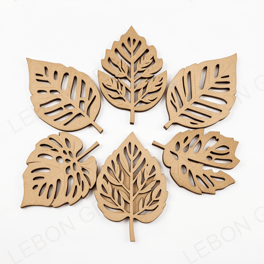 MDF Leaf Coaster Set – 6 Piece Botanical