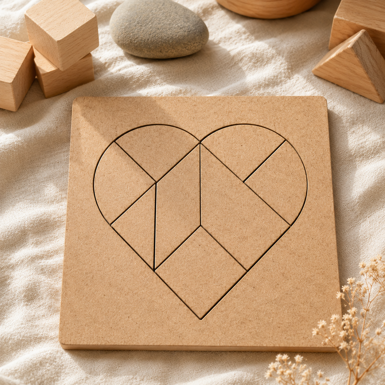 Heart Tangram Nine Pieces
